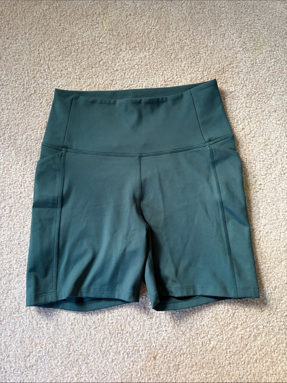 girlfriend collective High-Rise Bike Shorts in Forest Green